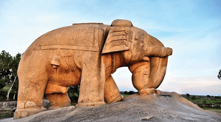Hathi Bhata Ancient stone sculpture of an elephant known as Hathi Bhata