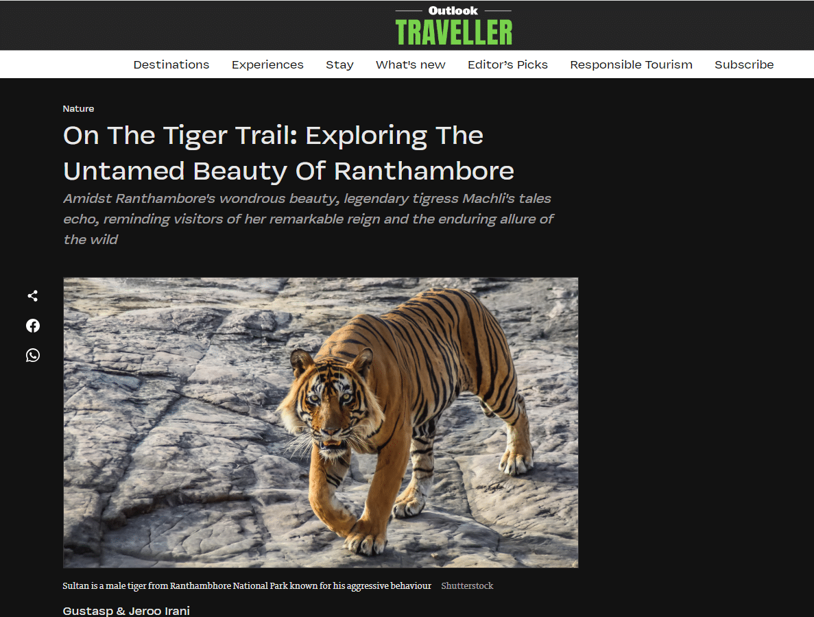 Bookmark Resorts, Jogi Mahal, Ranthambore featured as the luxury retreat near Ranthambore National Park by Outlook Traveller Bookmark Resorts, Jogi Mahal, Ranthambore featured as the luxury retreat near Ranthambore National Park by Outlook Traveller